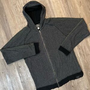 NWT DIESEL JEANS BLACK LAYERED MARLED OPEN KNIT SBURK HOODIE